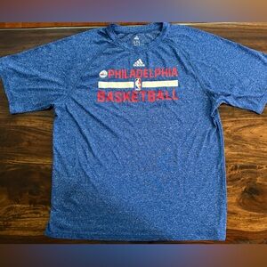 76ers Basketball Adidas Blue Dry Fit T-Shirt